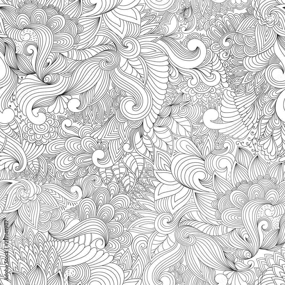 Fototapeta premium Vector Seamless Doodle Pattern