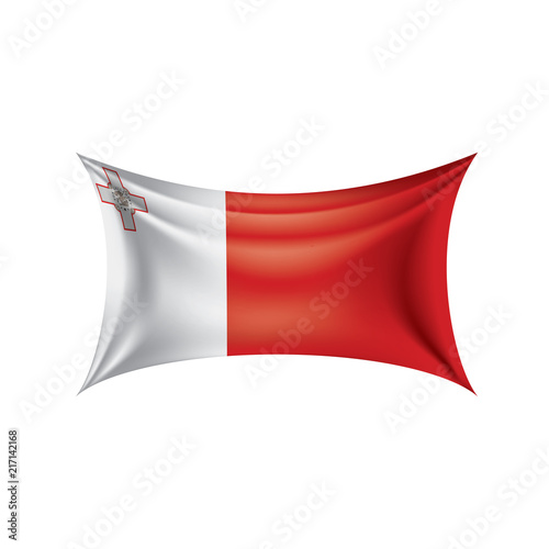 Malta flag, vector illustration on a white background