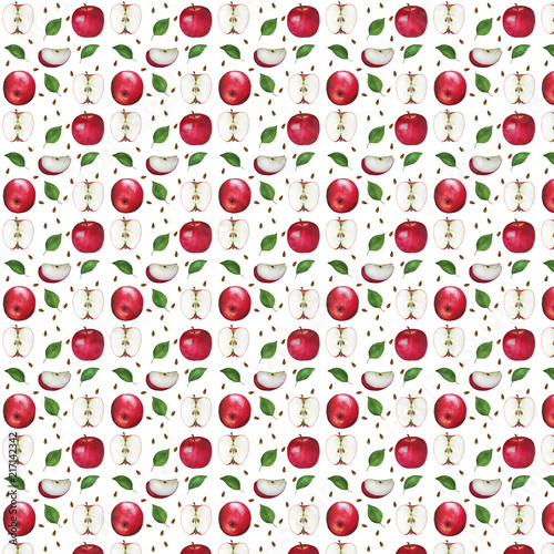 Apple watercolor pattern