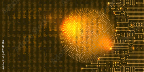 Electronic circuit with  binary code and sphere