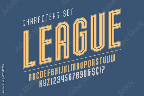 Sport and techno display font design, alphabet