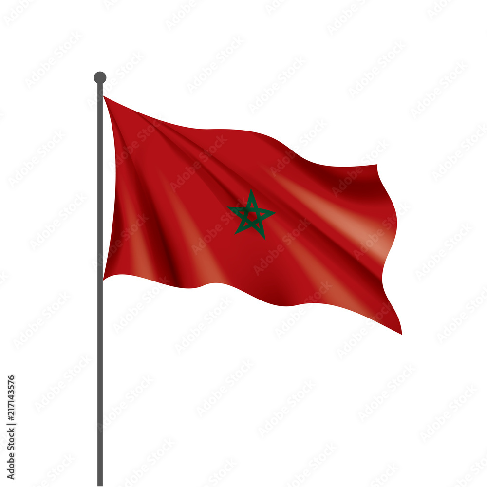 Morocco flag, vector illustration on a white background Morocco flag, vector illustration on a white background