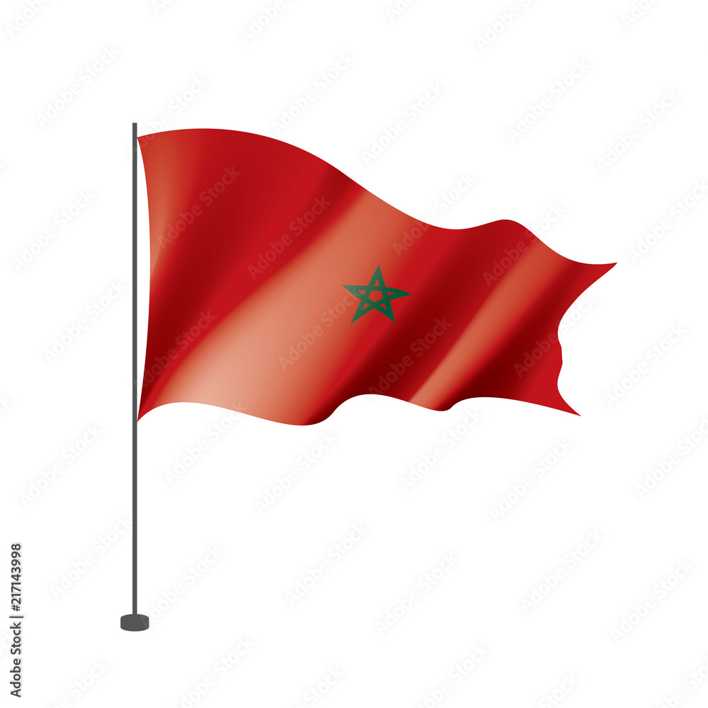 Morocco flag, vector illustration on a white background