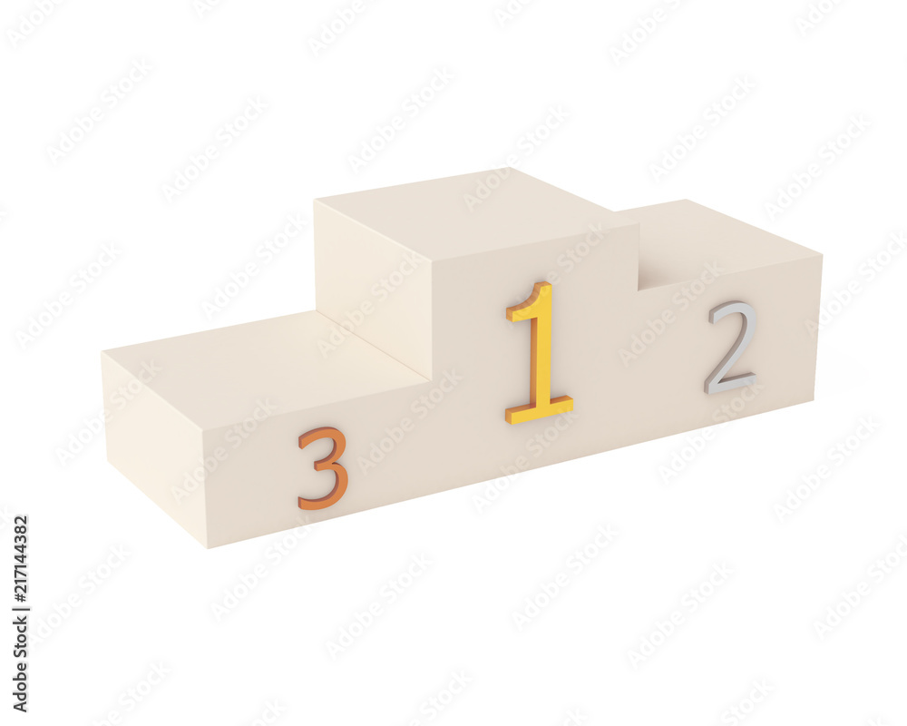 Obraz premium Winner Podium 1st 2nd 3rd 3D Render