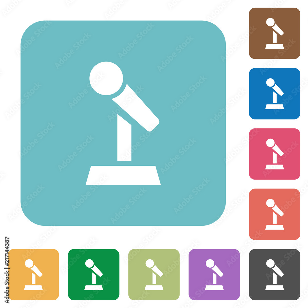 Microphone with stand rounded square flat icons Microphone with stand rounded square flat icons