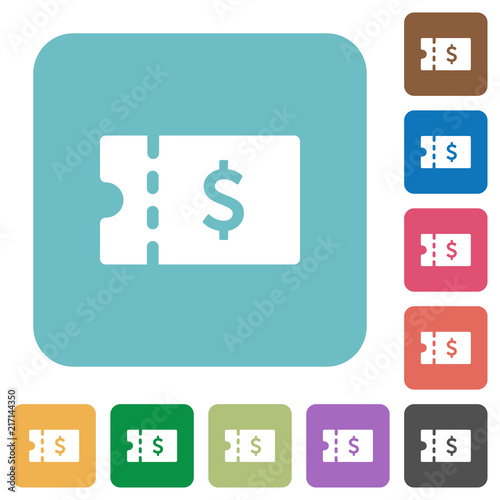 Dollar discount coupon rounded square flat icons