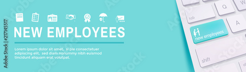 New Employee Hiring Process icon set  with handbook, checklist, etc