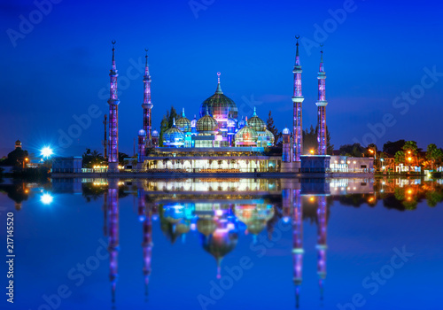 View of crystal mosque in Kuala Terengganu, Malaysia © weerasak