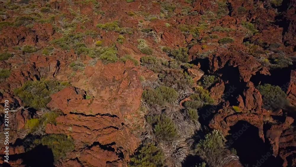 Aerial view of the Teide National Park, flight over the mountains and hardened lava. Tenerife, Canary Islands Aerial view of the Teide National Park, flight over the mountains and hardened lava. Tenerife, Canary Islands