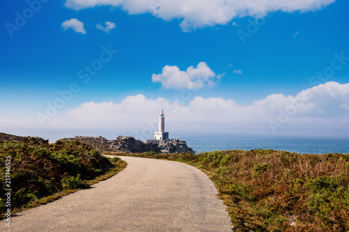 Punta Nariga Lighthouse at sunny summer day