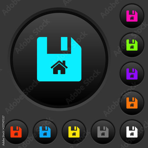 Start file dark push buttons with color icons