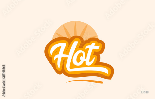 hot orange color word text logo icon