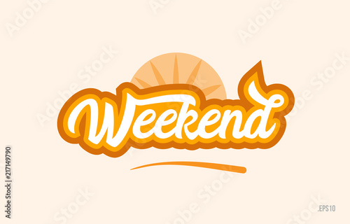 weekend orange color word text logo icon