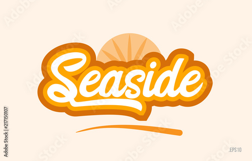 seaside orange color word text logo icon