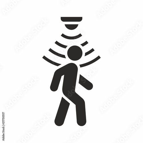 Motion sensor icon, walking man
