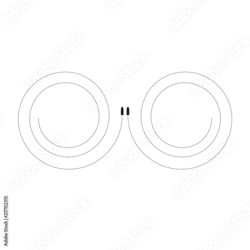 bullets with sprial shape dotted lines paths
