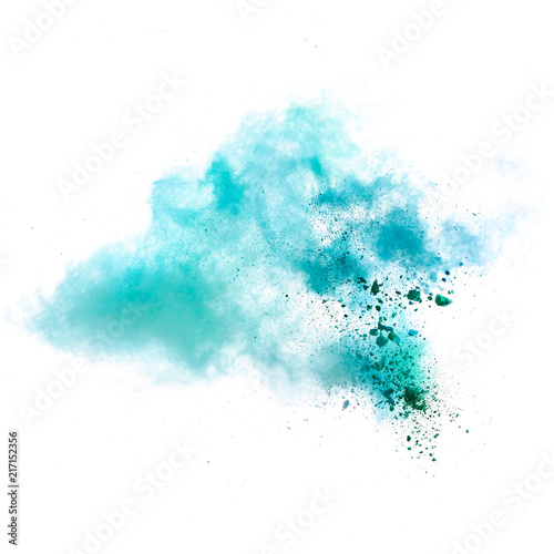 Colorful powders on white background