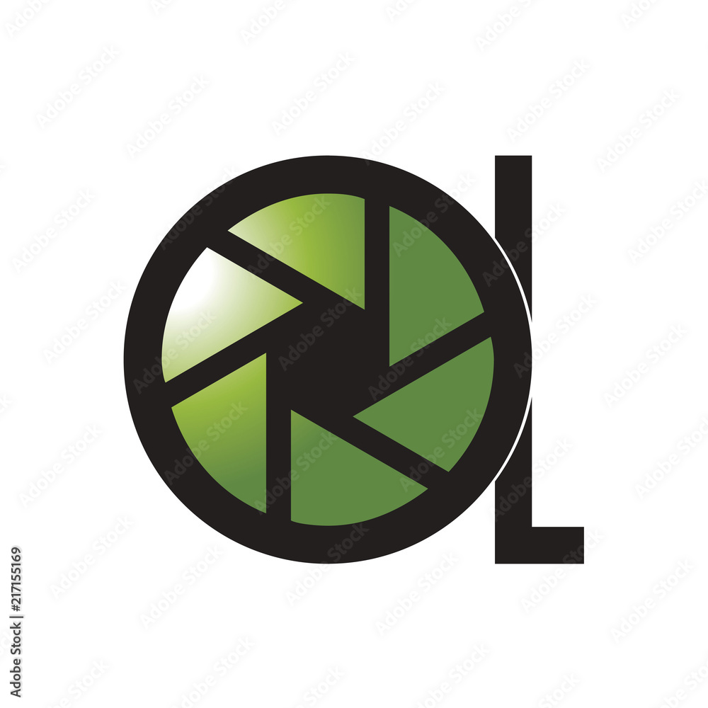 aperture sign or symbol with English alphabet O and L vector illustration aperture sign or symbol with English alphabet O and L vector illustration
