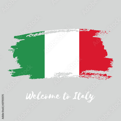 Italy vector watercolor national country flag icon