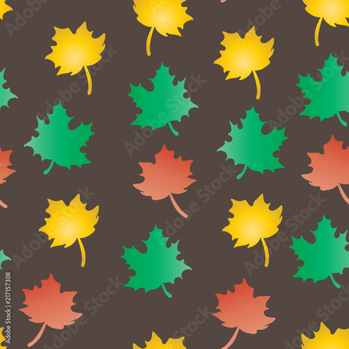 Autumn seamless pattern with maple