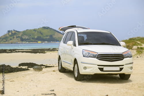 Car rent on a beach on Jejy Island in Korea