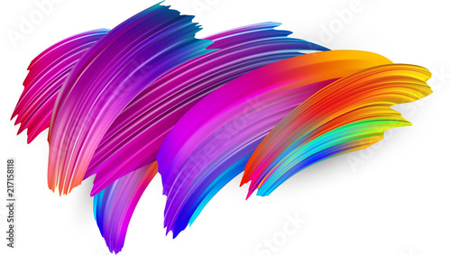 Colorful abstract brush strokes on white background.