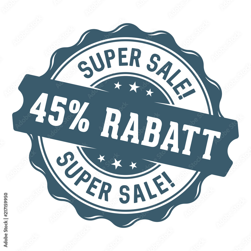 Super Sale! 45% Rabatt Siegel