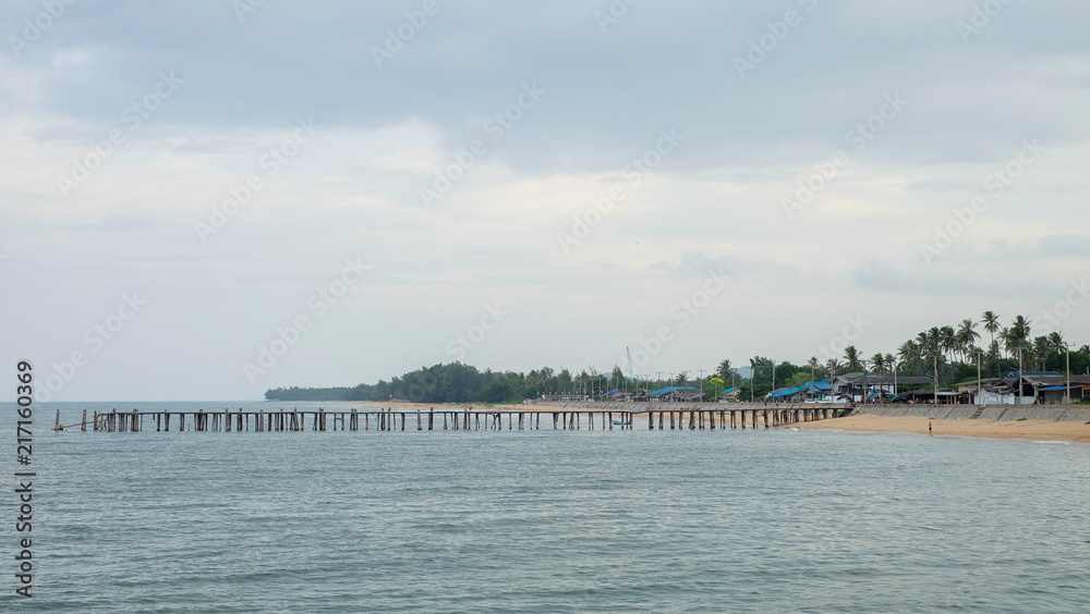 Seascape with jetty bridge