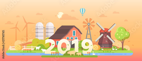 Countryside - modern flat design style vector illustration