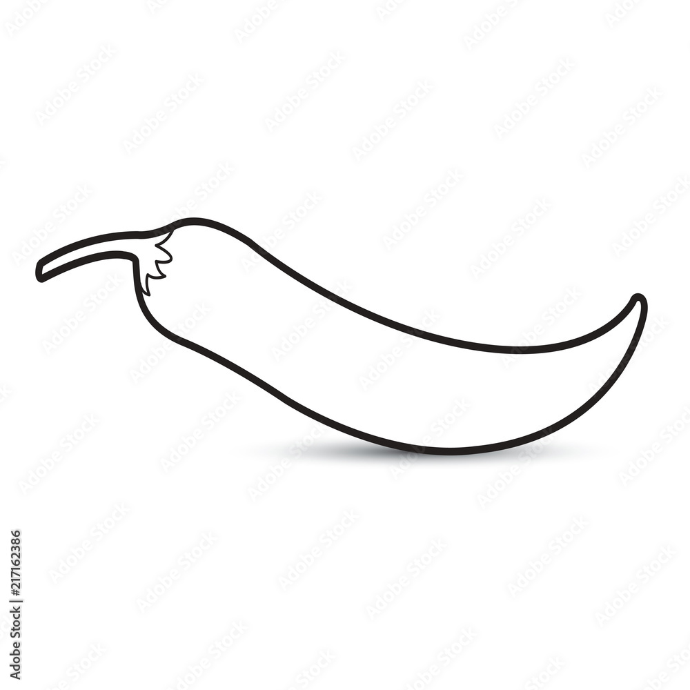 black outline chilli seed on smooth shadow vector illustration black outline chilli seed on smooth shadow vector illustration