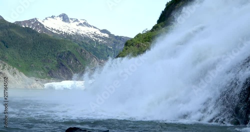Mendenhall Glacier Falls, is a waterfall downstream of the Nugget Glacier, in the U.S. state of Alaska. The waterfall is fed by Nugget Creek.