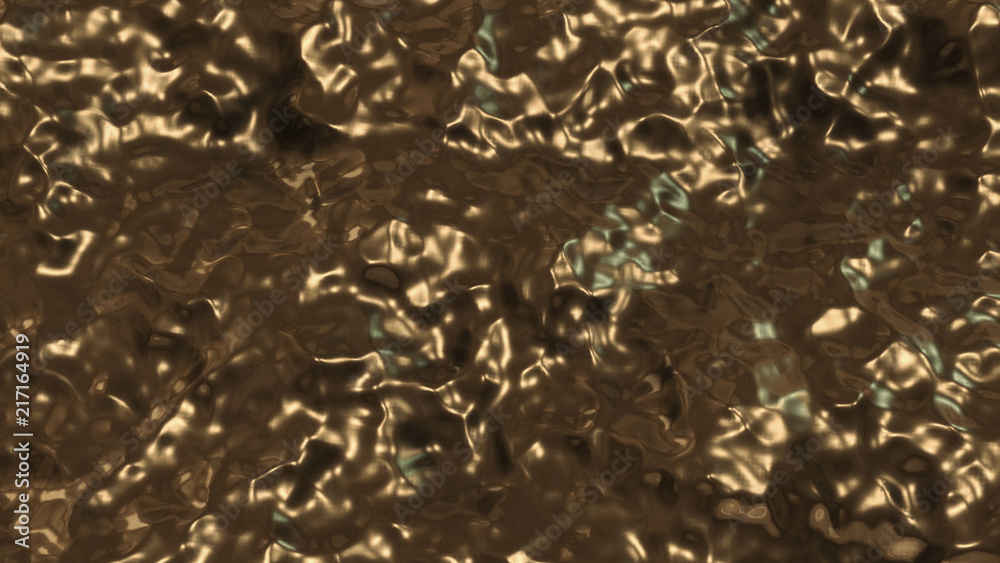 Fototapeta premium 3D render Golden glamour wave top view