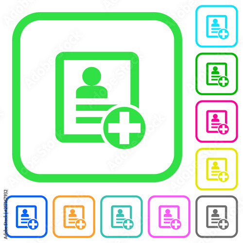 Add new contact vivid colored flat icons