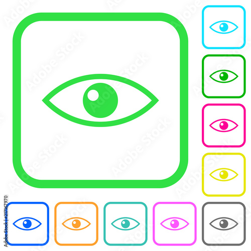 Eye vivid colored flat icons