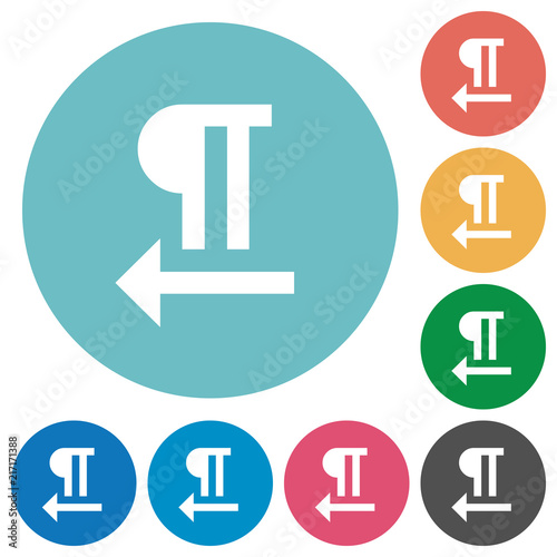 Right to left text direction flat round icons photo