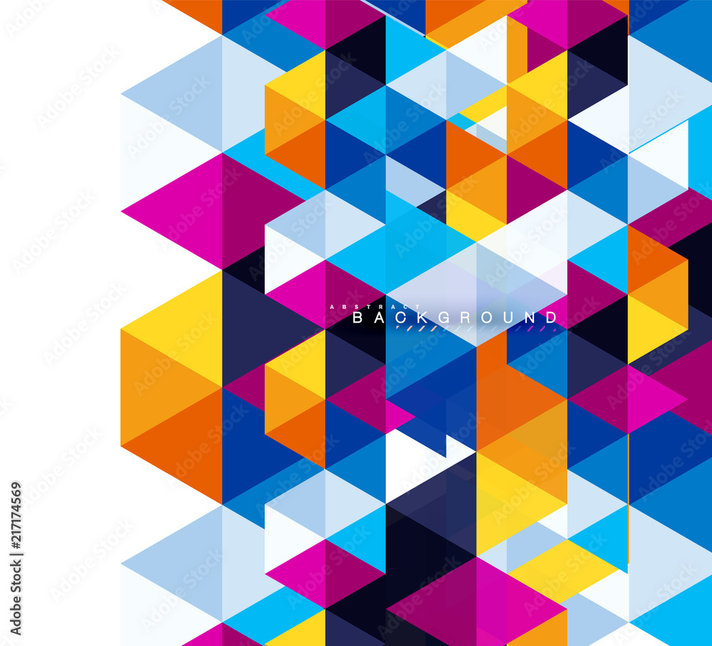 Multicolored triangles abstract background, mosaic tiles concept Multicolored triangles abstract background, mosaic tiles concept