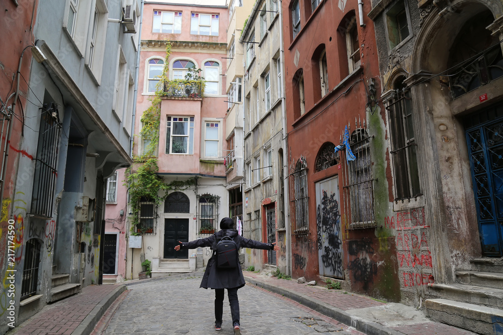 old street and houses in the Balat from Turkey. old street and houses in the Balat from Turkey.