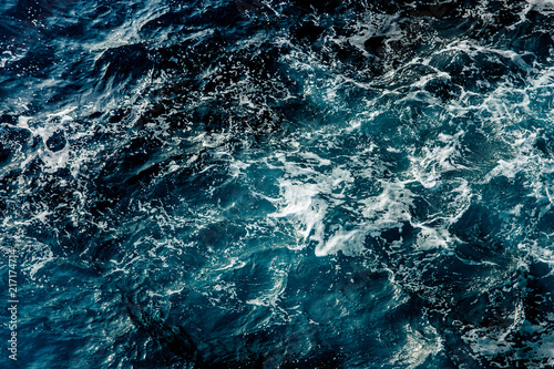 Blue sea water surface  ocean waves pattern background
