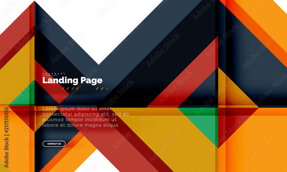 Square shape geometric abstract background, landing page web design template Square shape geometric abstract background, landing page web design template