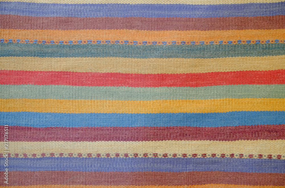 Colorful traditional Peruvian style, close-up rug surface. Colorful traditional Peruvian style, close-up rug surface.