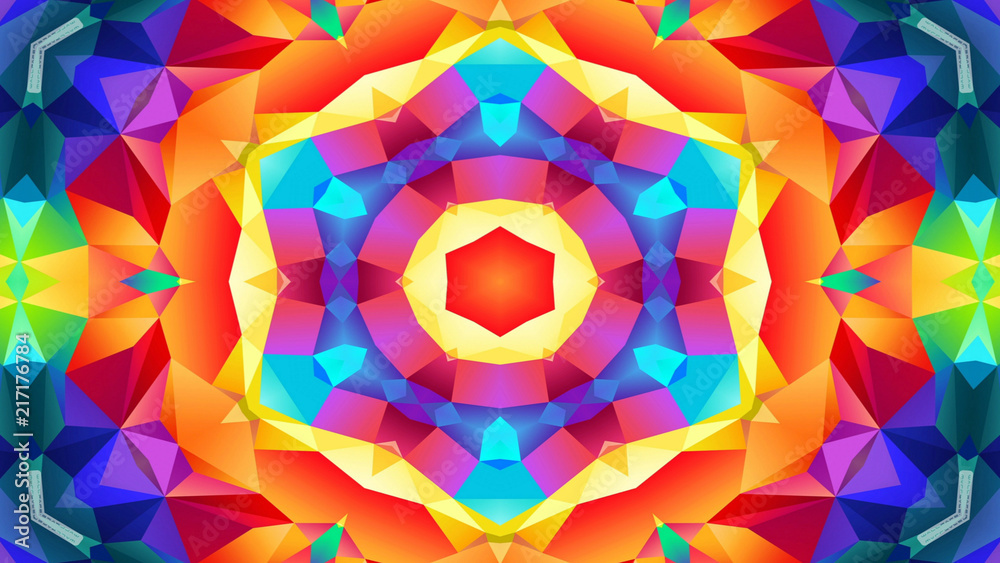 Φωτογραφία Abstract Colorful Symmetric Kaleidoscope