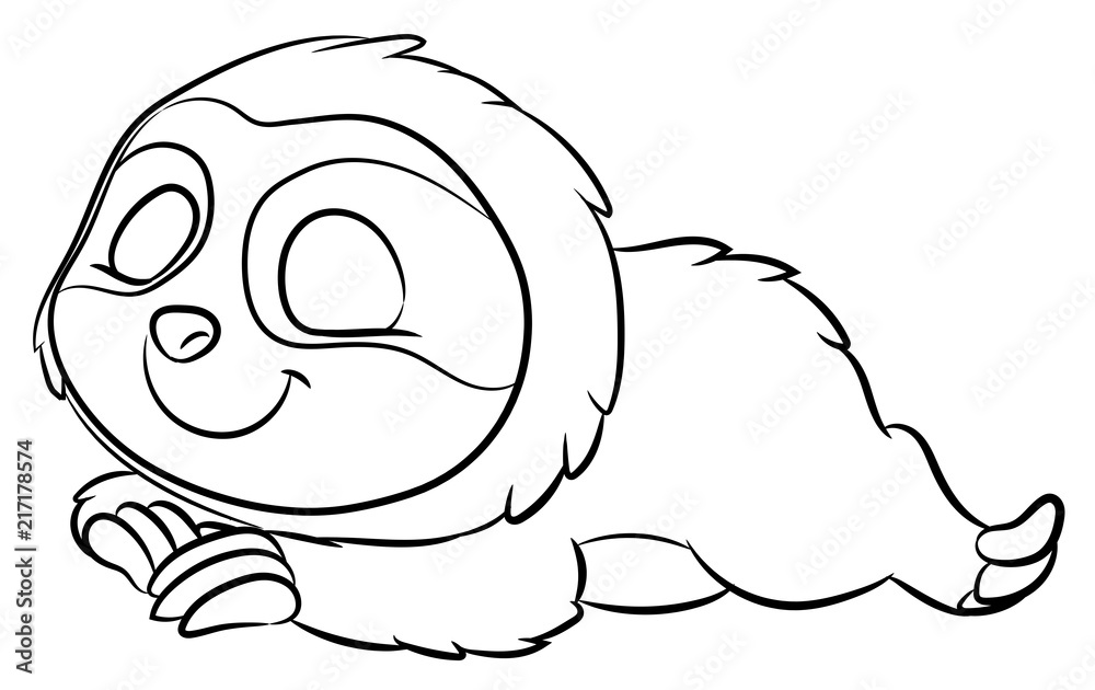 Niedliches schlafendes Faultier - Vektor-Illustration Niedliches schlafendes Faultier - Vektor-Illustration