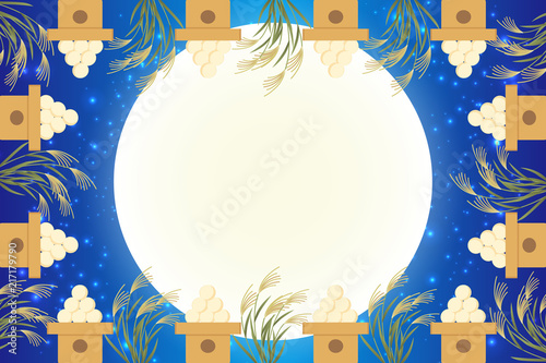 #Background #wallpaper #Vector #Illustration #design #Image #Japan #china #Asia #free_size #背景 #壁紙 #ベクター #イラスト #無料 #無料素材 #バックグラウンド #フリー素材 #和風素材 #日本 和風背景素材,お月見,十五夜,秋,満月,日本の伝統行事,すすき,月夜,中秋の名月,かぐや姫,竹取物語