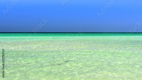 paradiesisch schöne meerlandschaft mit seichtem blauen klaren wasser