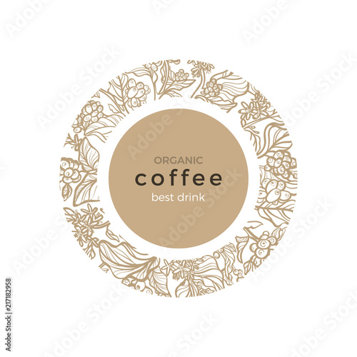 Vector template. Nature symbol of coffee