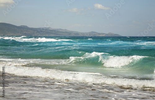 Mediterranean sea in Isola Rossa village. Sardinia. Italy