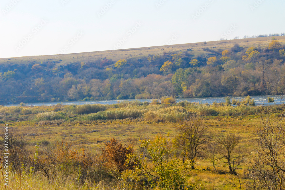 River Southern Bug in Ukraine on autumn