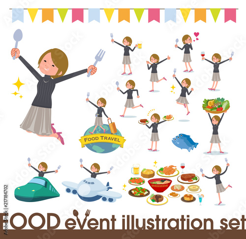 flat type Short hair women_food festival