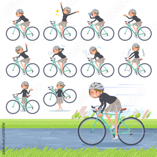 flat type Short hair women_road bike