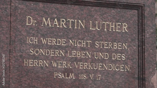 Martin Luther Statue Plaque